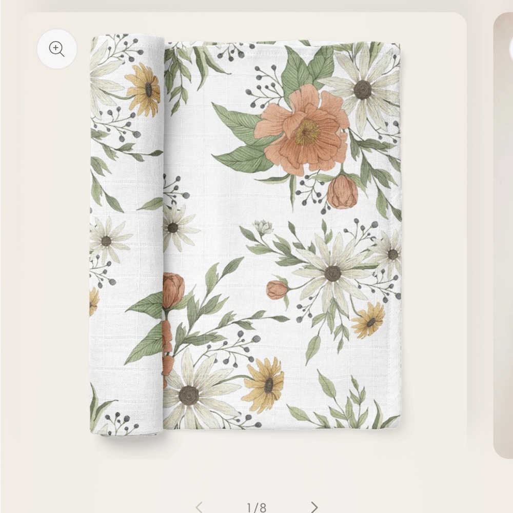 Spring blossom muslin swaddle blanket